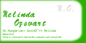 melinda ozsvart business card